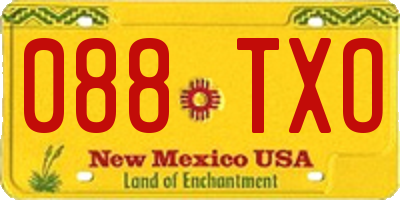 NM license plate 088TXO