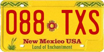 NM license plate 088TXS