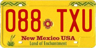 NM license plate 088TXU