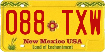 NM license plate 088TXW