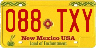 NM license plate 088TXY
