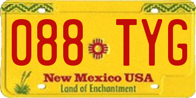NM license plate 088TYG