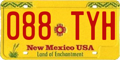 NM license plate 088TYH