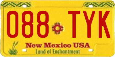NM license plate 088TYK
