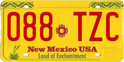 NM license plate 088TZC