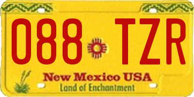 NM license plate 088TZR