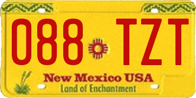 NM license plate 088TZT