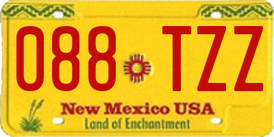 NM license plate 088TZZ