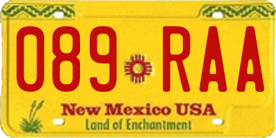 NM license plate 089RAA