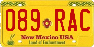 NM license plate 089RAC