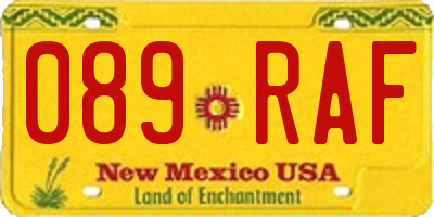 NM license plate 089RAF