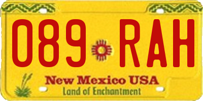 NM license plate 089RAH