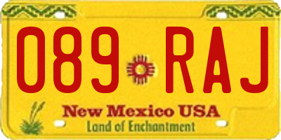 NM license plate 089RAJ