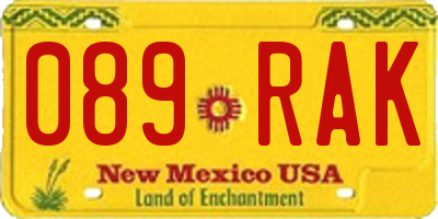NM license plate 089RAK