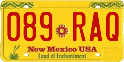 NM license plate 089RAQ