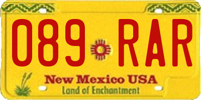 NM license plate 089RAR