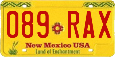 NM license plate 089RAX