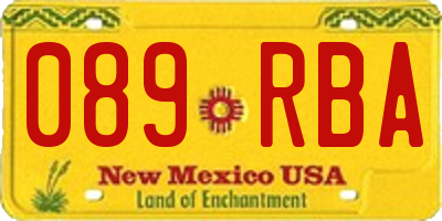 NM license plate 089RBA