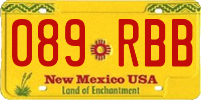 NM license plate 089RBB