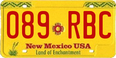NM license plate 089RBC