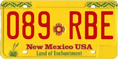 NM license plate 089RBE