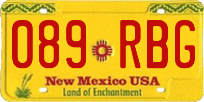 NM license plate 089RBG