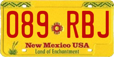 NM license plate 089RBJ