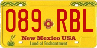 NM license plate 089RBL