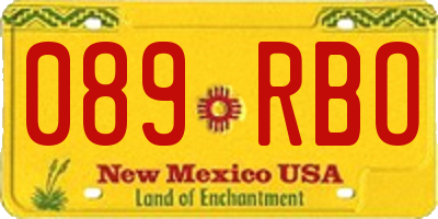 NM license plate 089RBO