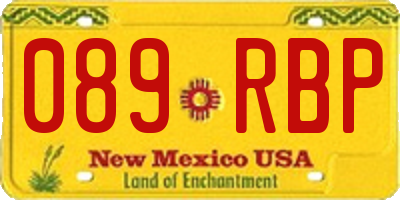 NM license plate 089RBP