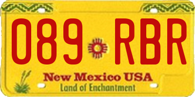 NM license plate 089RBR
