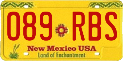 NM license plate 089RBS