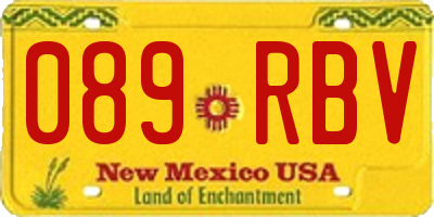 NM license plate 089RBV