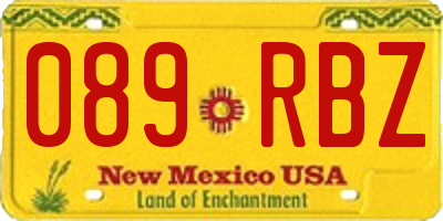 NM license plate 089RBZ
