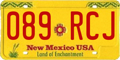 NM license plate 089RCJ