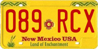 NM license plate 089RCX