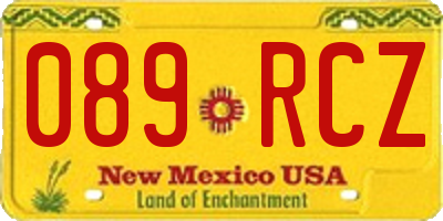 NM license plate 089RCZ