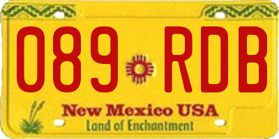 NM license plate 089RDB