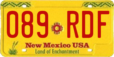 NM license plate 089RDF