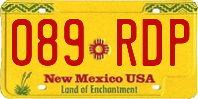 NM license plate 089RDP