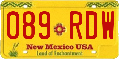 NM license plate 089RDW