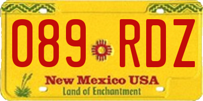 NM license plate 089RDZ