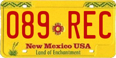 NM license plate 089REC