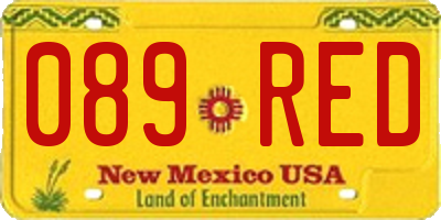 NM license plate 089RED