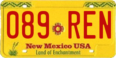 NM license plate 089REN