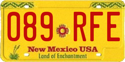 NM license plate 089RFE