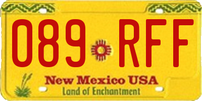 NM license plate 089RFF