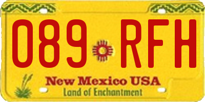 NM license plate 089RFH