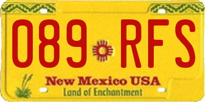 NM license plate 089RFS