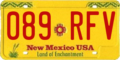 NM license plate 089RFV